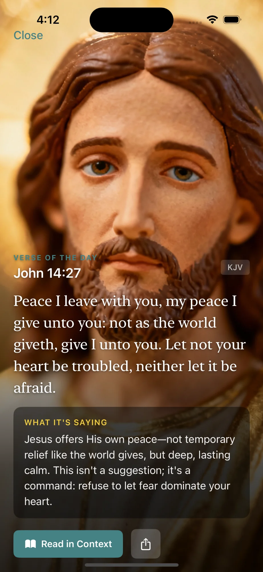 Verse of the Day John 14:27 with What It's Saying